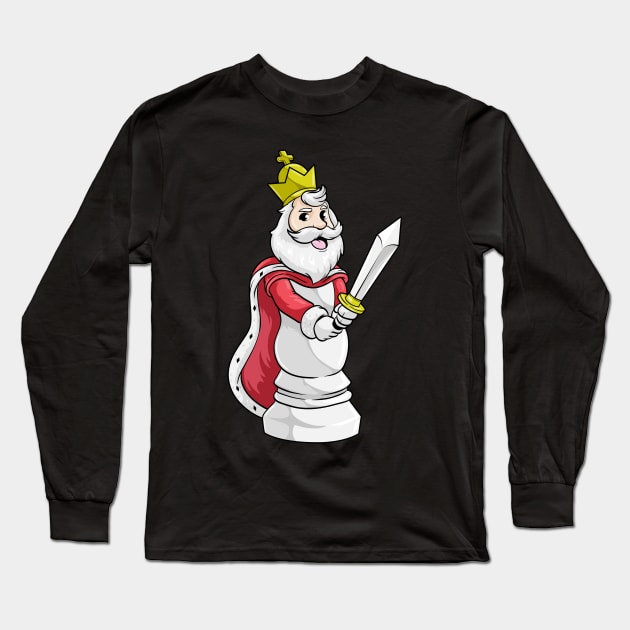 Funny king as a chess piece Long Sleeve T-Shirt by Markus Schnabel